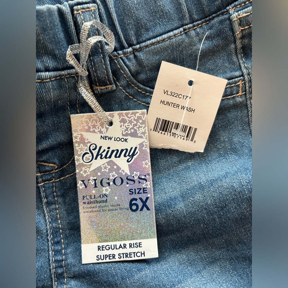 NWT Vigoss Girls Sequin Unicorn Cuff Skinny Super Stretch Jeans - Picture 7 of 8